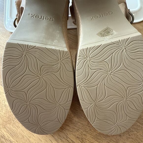 Aetrex Tory‎ Open Toe Heels Camel Beige Womens US Size 10 - Picture 7 of 9